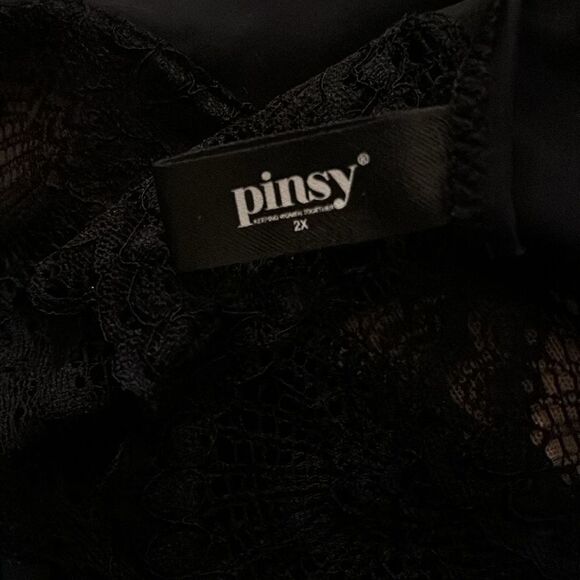 Pinsy Sculpting Lace Shapewear Bodysuit in Black Size 2X / Néw No Tags - Picture 11 of 11